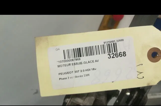 Moteur essuie-glace avant Peugeot 307 CC (3B) 2.0 hdi 135 (2005-2009) occasion