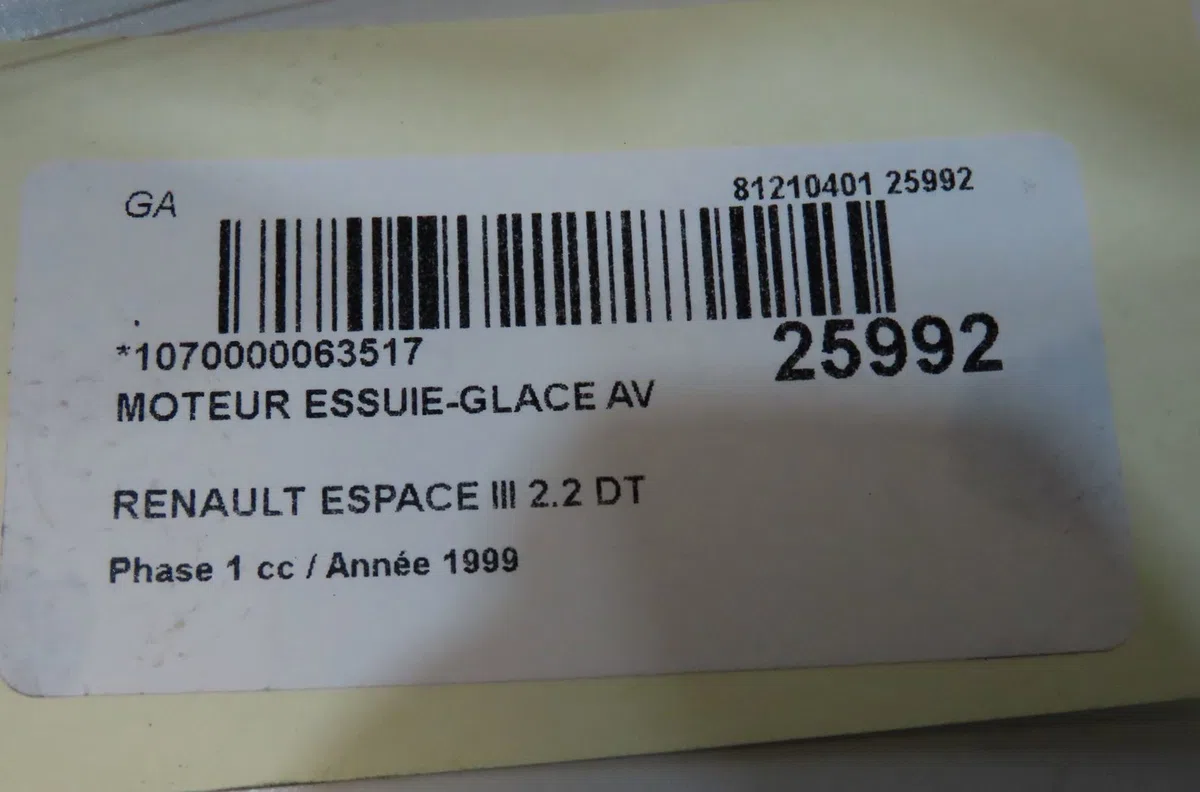 Moteur essuie-glace avant RENAULT ESPACE III 1999 occasion