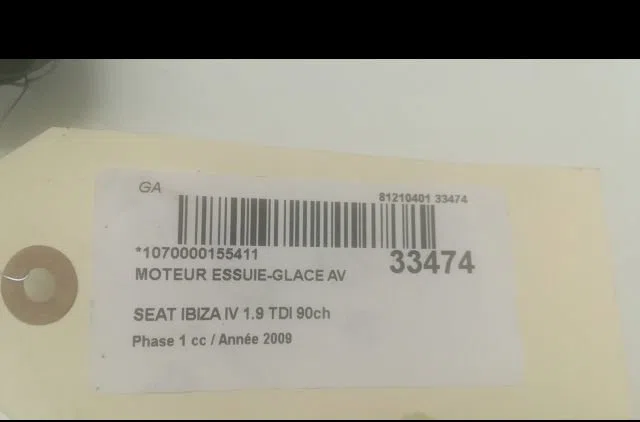 Moteur essuie-glace avant Seat IBIZA IV SC (6J1, 6P5) 1.9 tdi (2008-2010) occasion