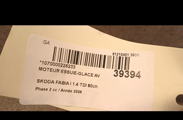 Moteur essuie-glace avant Skoda FABIA I (6Y2) 1.4 tdi (2005-2008) occasion