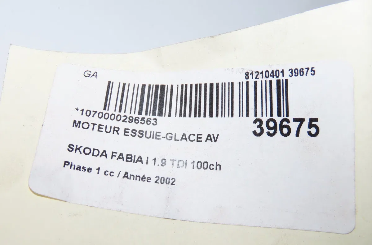 Moteur essuie-glace avant Skoda FABIA I (6Y2) 1.9 tdi (2000-2008) 5 portes occasion