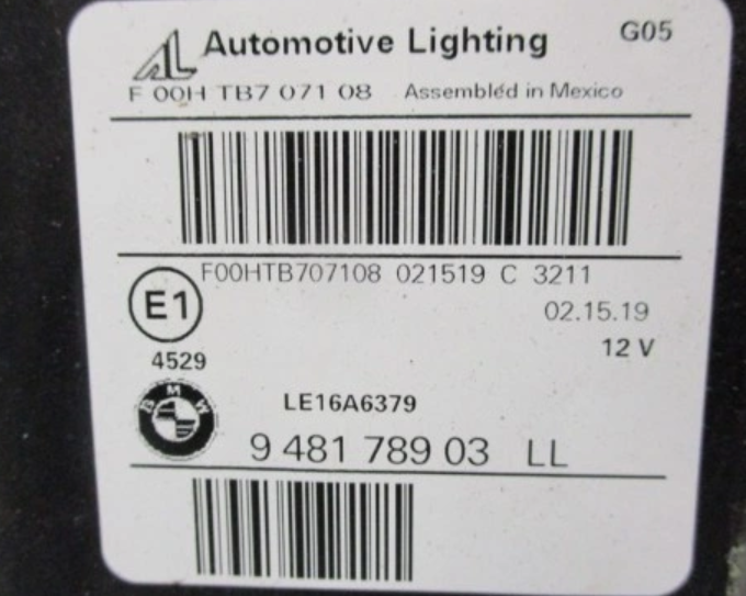 FEUX AVANT BMW X5 G05 X6 G06 9481790 9481789