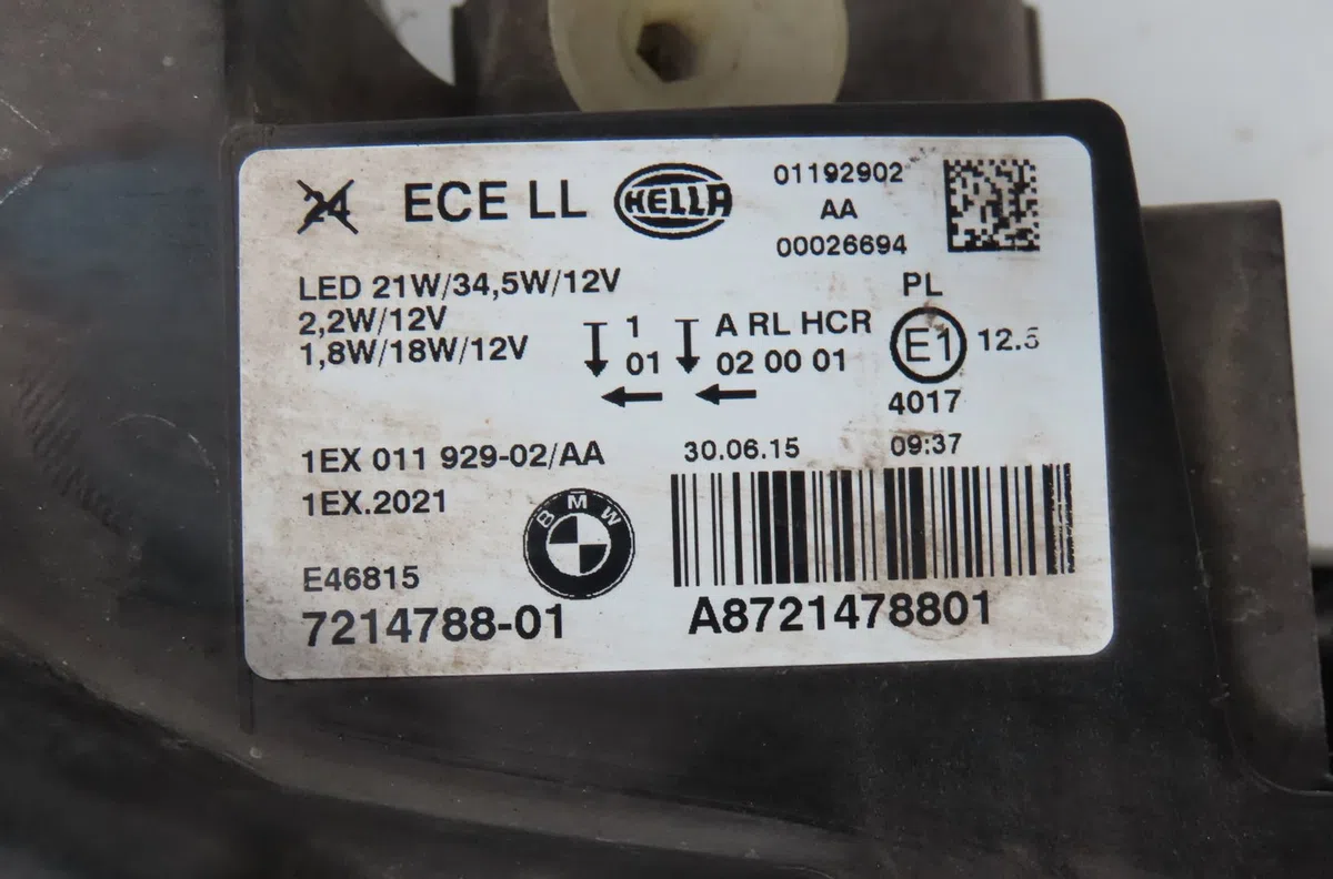 Phare droit Bmw 1 (F20) 116 d (2012-2015) occasion
