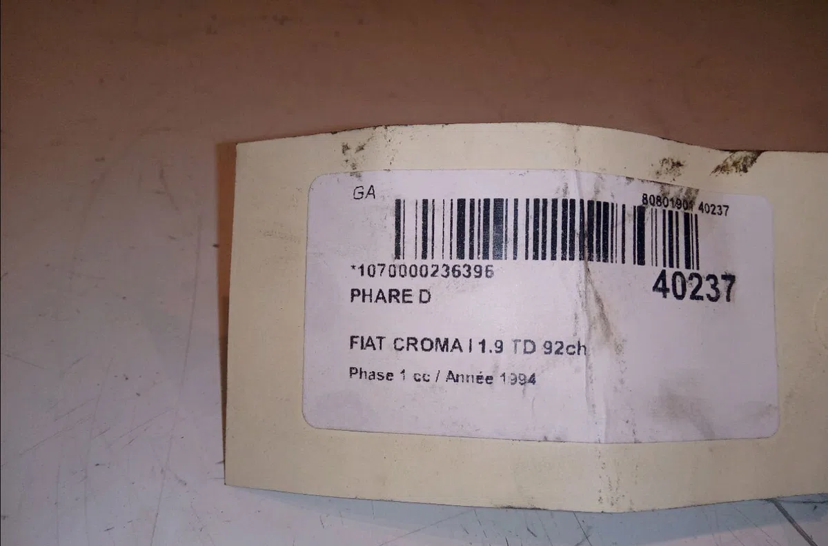 Phare droit Fiat CROMA (154_) 1900 turbo d i.d. (1992-1996) occasion