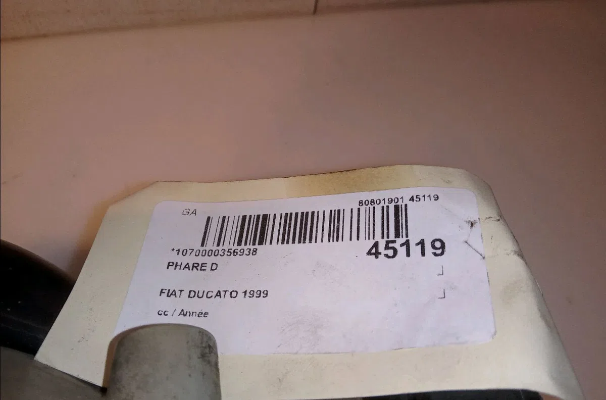 Phare droit Fiat DUCATO Camion plate-forme-Châssis (230_) 1.9 td (1994-2002) occasion