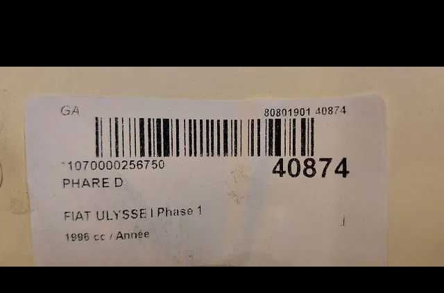 Phare droit Fiat ULYSSE (220_) 2.0 (220.ac5) (1994-2002) occasion