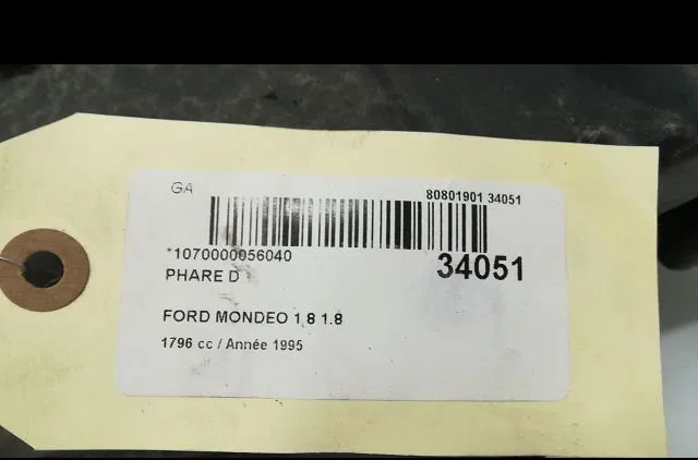 Phare droit Ford MONDEO I (GBP) 1.8 i 16v (1993-1996) occasion