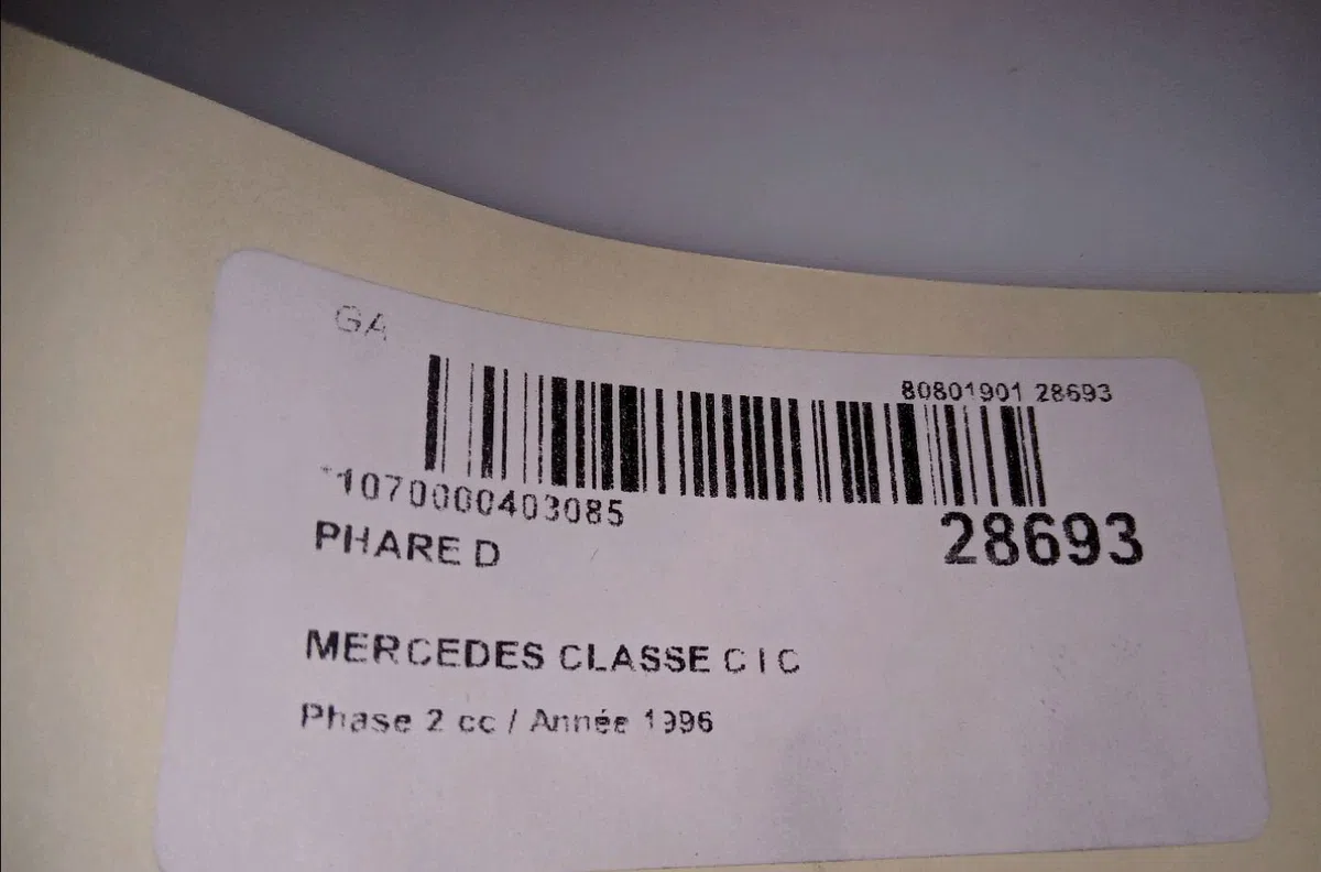 Phare droit MERCEDES CLASSE C I 1996 occasion