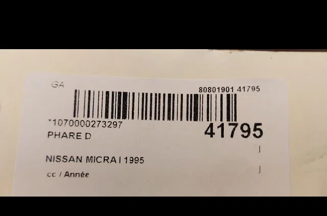 Phare droit Nissan MICRA II (K11) 1.0 i 16v (1992-2000) occasion