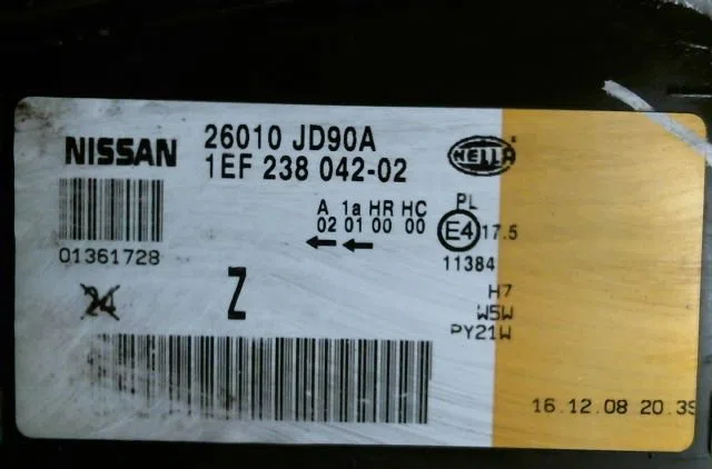 Phare droit Nissan QASHQAI - QASHQAI 2 I (J10, NJ10, JJ10E) 1.5 dci (2010-2013) 5 portes occasion