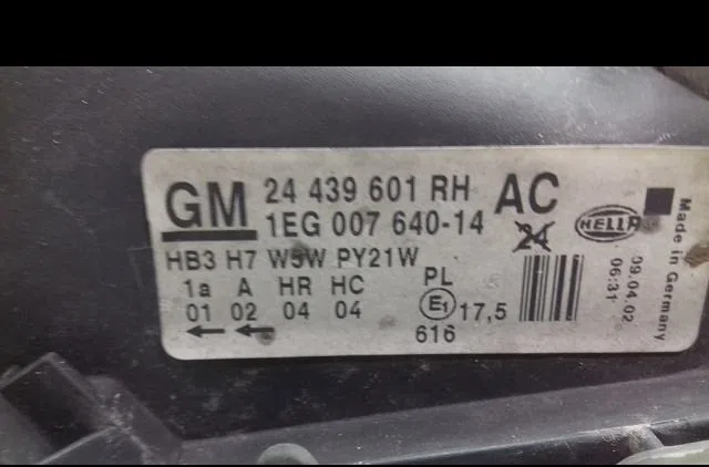 Phare droit Opel ASTRA G Break (T98) 1.6 16v (f35) (1998-2004) occasion