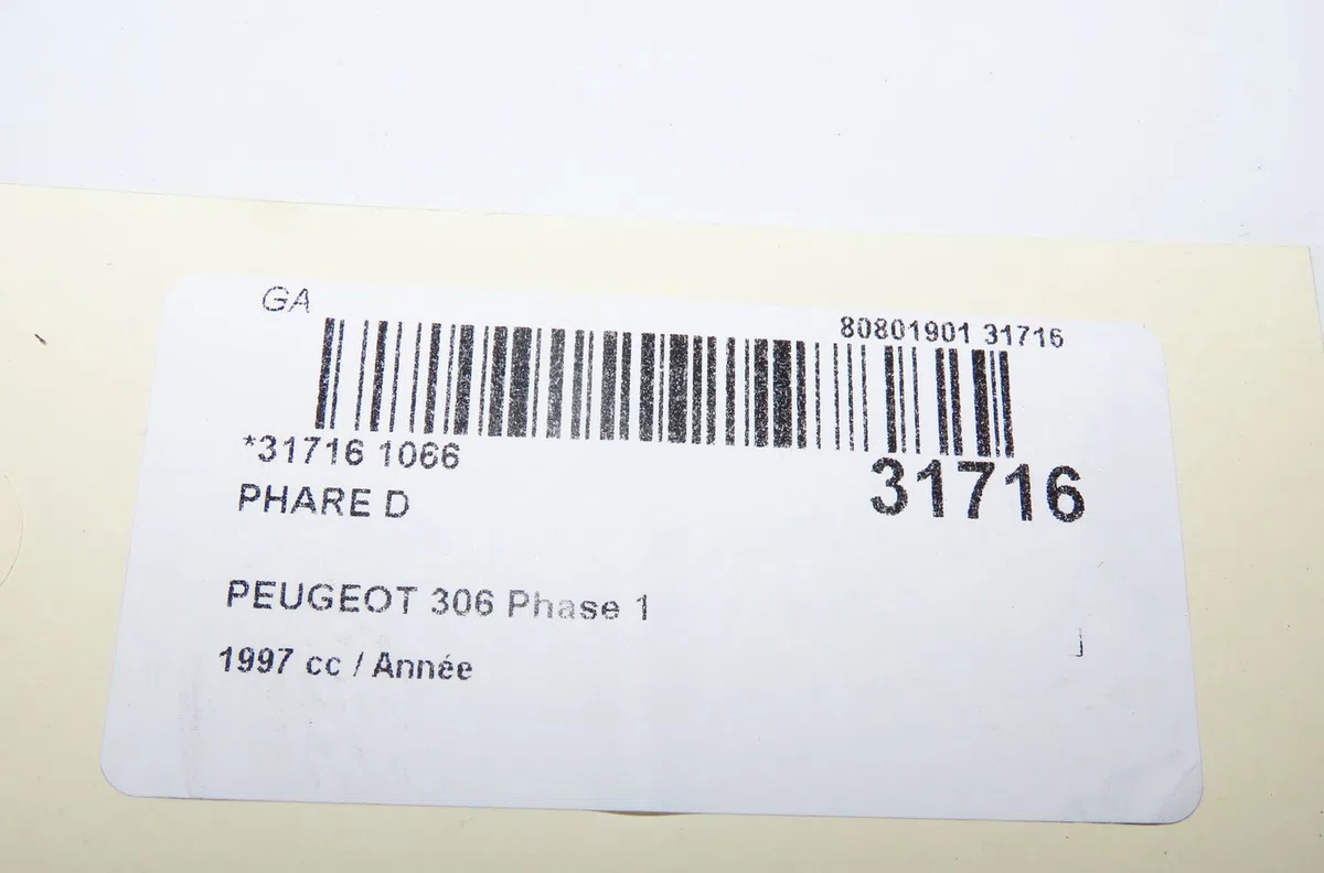 Phare droit PEUGEOT 306 1997 occasion
