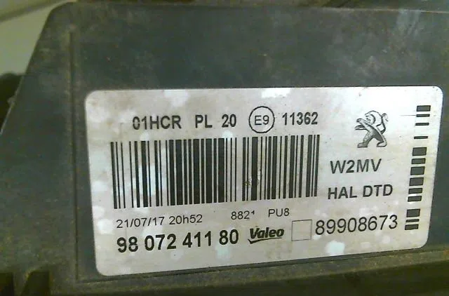 Phare droit Peugeot 508 I (8D_) 1.6 bluehdi 120 (2014-2018) occasion