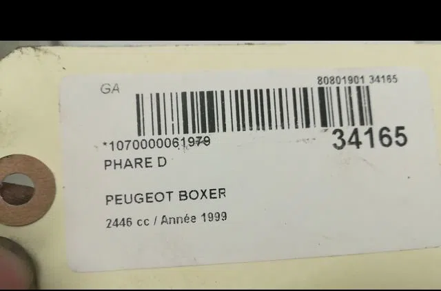 Phare droit Peugeot BOXER Autobus-Autocar (230P) 2.5 d (1994-2002) occasion