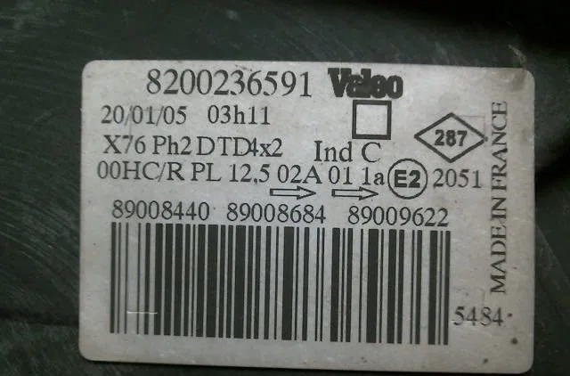 Phare droit Renault KANGOO (KC0-1_) 1.5 dci (kc07) (2001) occasion