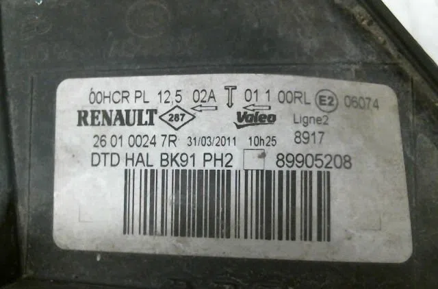 Phare droit Renault LAGUNA III (BT0-1) 1.5 dci (bt00, bt0a, bt0t, bt1j) (2007-2015) 5 portes occasion