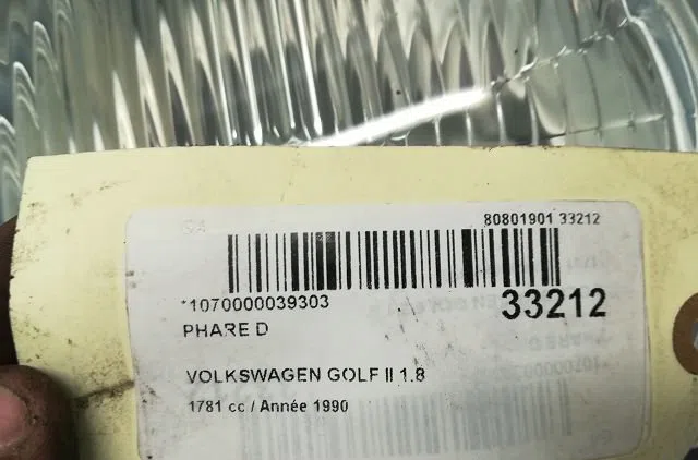 Phare droit VOLKSWAGEN GOLF II 1990 occasion