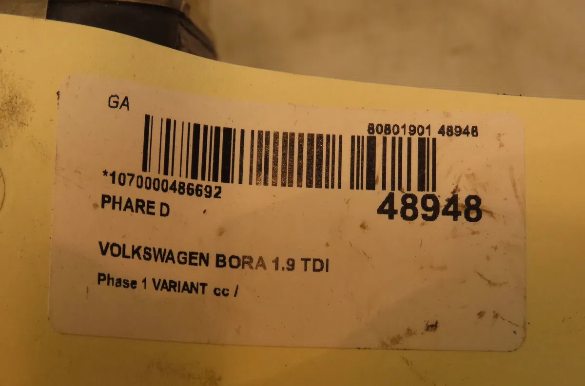 Phare droit Volkswagen GOLF IV Variant (1J5) 1.9 tdi (1999-2006) occasion