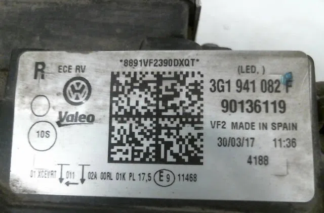 Phare droit Volkswagen PASSAT B8 (3G2, CB2) 1.4 gte hybrid (2015) occasion