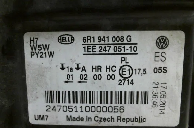 Phare droit Volkswagen POLO V (6R1, 6C1) 1.0 (2014) occasion