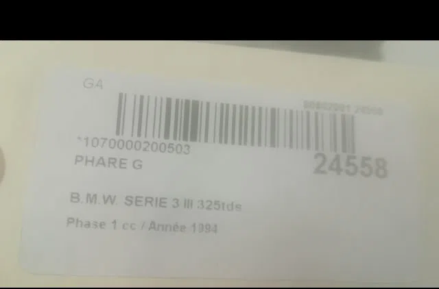 Phare gauche B.M.W. SERIE 3 III 1994 occasion