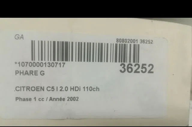 Phare gauche CITROEN C5 I 2002 occasion