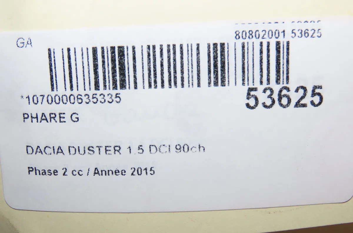 Phare gauche Dacia DUSTER (HS_) 1.5 dci (hsaj) (2010-2018) occasion