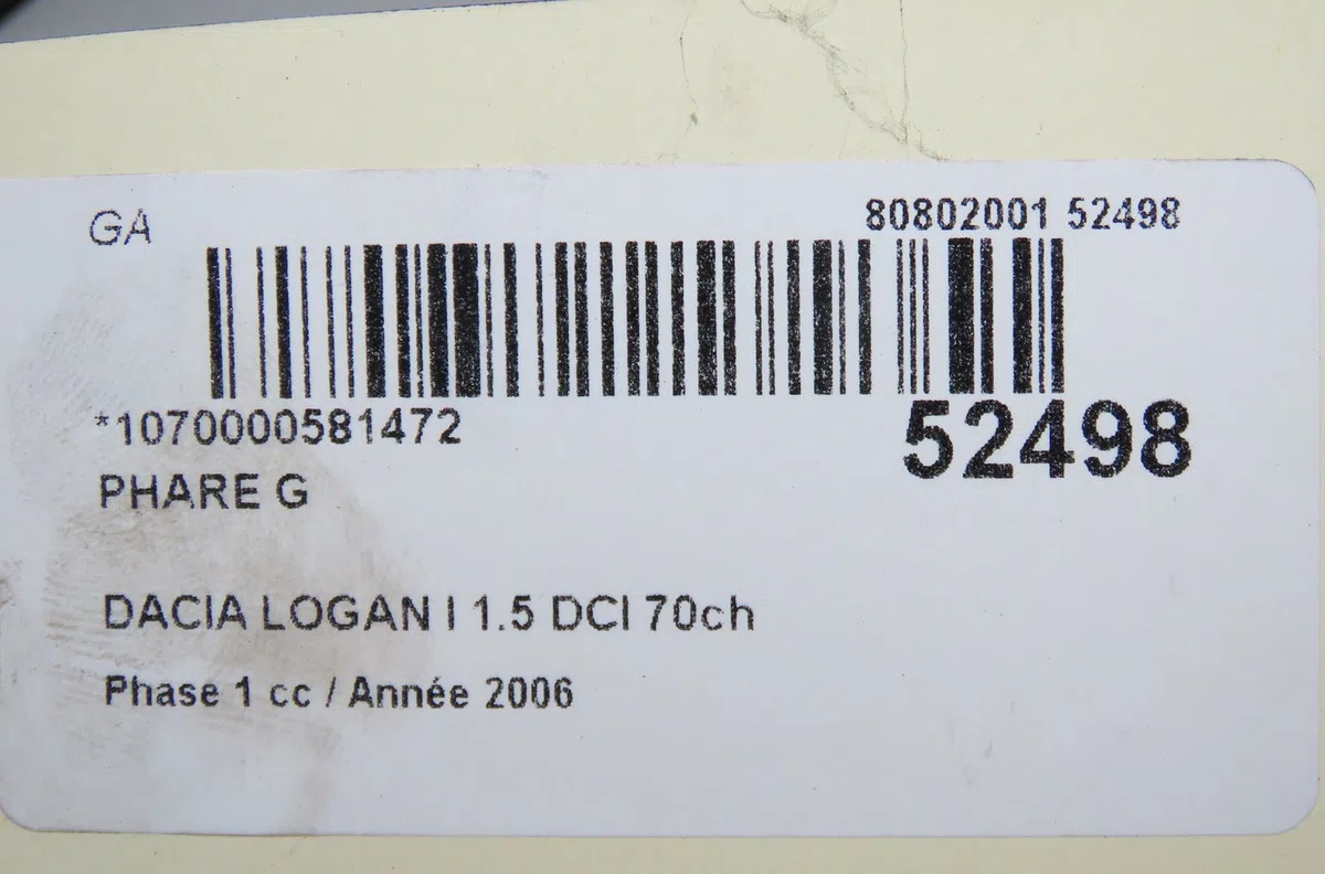 Phare gauche Dacia LOGAN (LS_) 1.5 dci (ls0k) (2006-2012) occasion