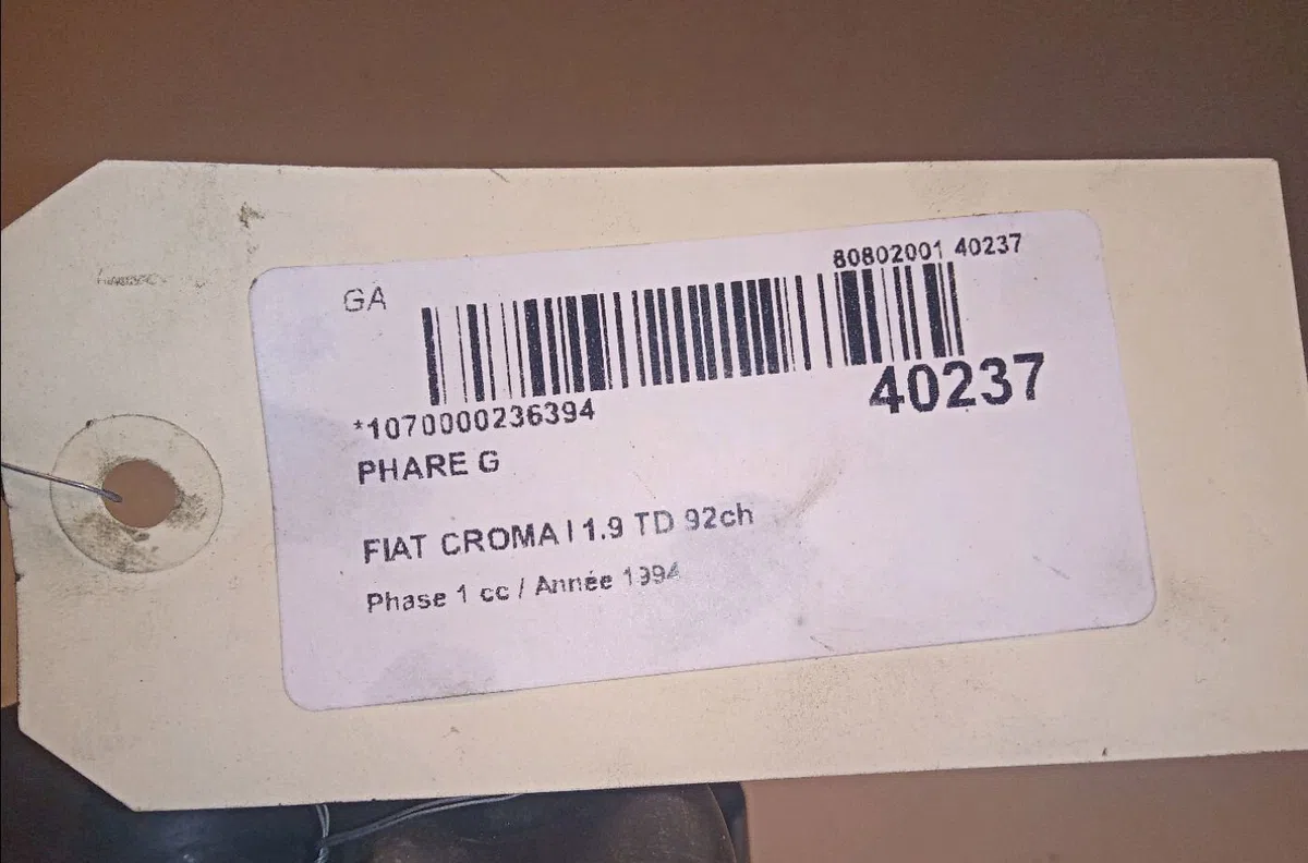Phare gauche Fiat CROMA (154_) 1900 turbo d i.d. (1992-1996) occasion