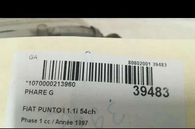 Phare gauche Fiat PUNTO (176_) 55 1.1 (1993-1999) occasion