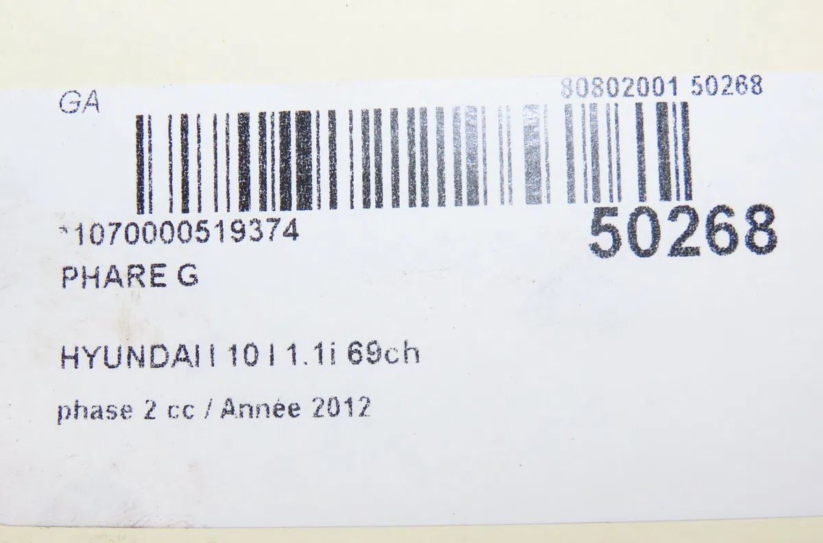 Phare gauche Hyundai I10 I (PA) 1.1 (2011-2013) occasion