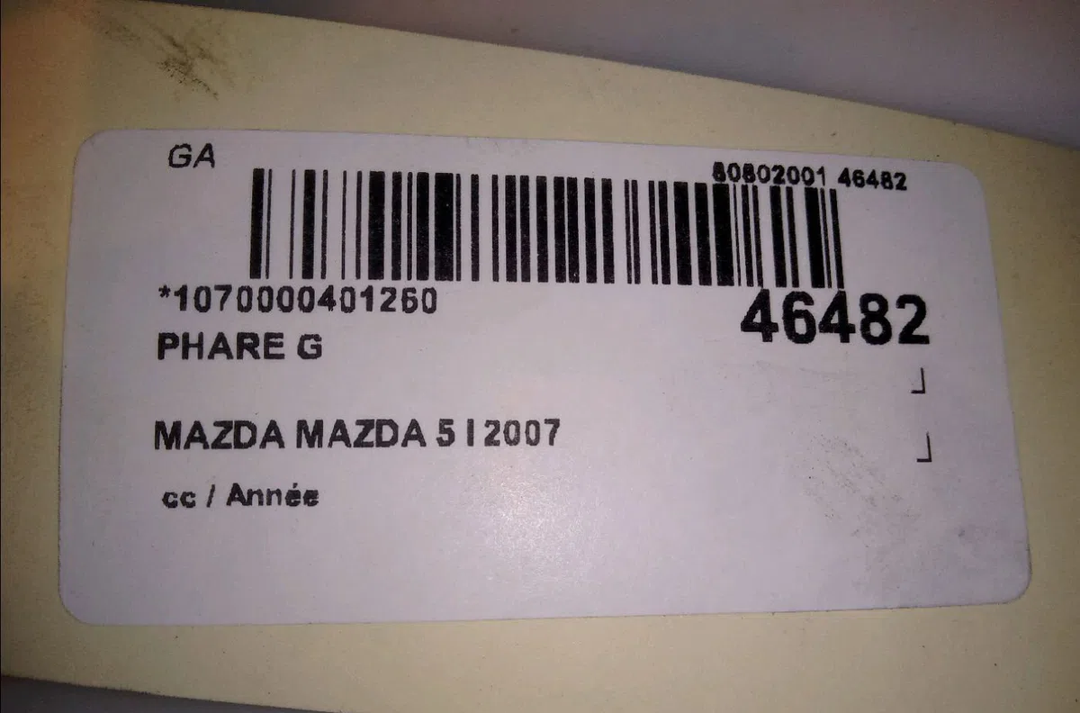 Phare gauche MAZDA MAZDA 5 I 2007 occasion