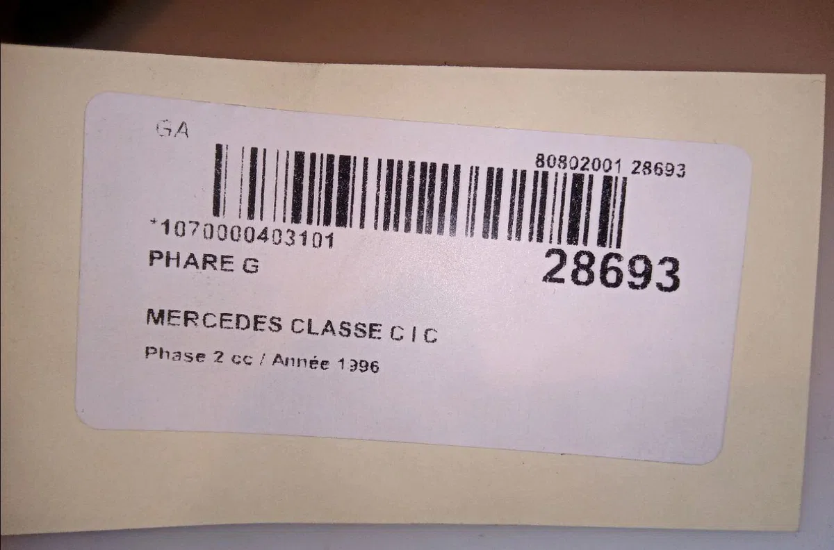 Phare gauche MERCEDES CLASSE C I 1996 occasion