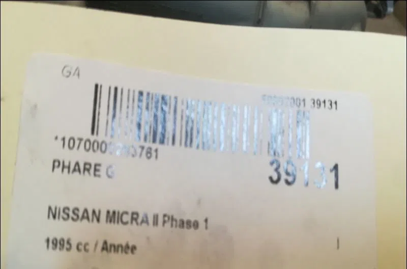 Phare gauche Nissan MICRA II (K11) 1.3 i 16v (1992-2000) occasion