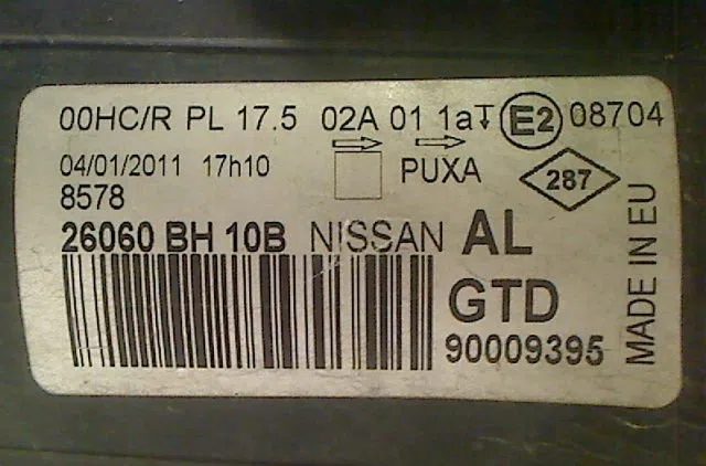 Phare gauche Nissan NOTE (E11, NE11) 1.5 dci (2010-2012) occasion