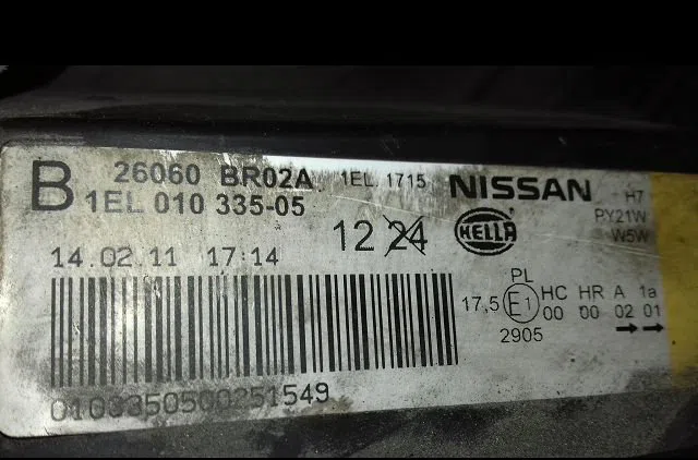 Phare gauche Nissan QASHQAI - QASHQAI 2 I (J10, NJ10, JJ10E) 1.5 dci (2010-2013) 5 portes occasion