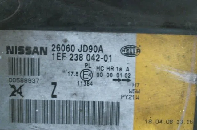 Phare gauche Nissan QASHQAI - QASHQAI 2 I (J10, NJ10, JJ10E) 2.0 dci (2007-2013) occasion