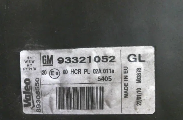 Phare gauche Opel MERIVA A Monospace (X03) 1.4 16v twinport lpg (e75) (2004-2010) occasion