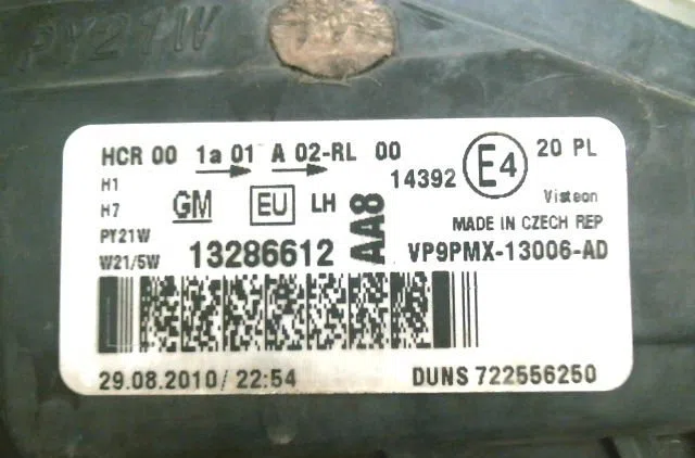 Phare gauche Opel MERIVA B Monospace (S10) 1.7 cdti (75) (2010-2017) occasion