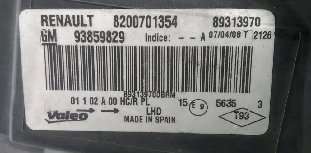 Phare gauche Opel VIVARO A Autobus-Autocar (X83) 2.0 cdti (f7, j7, a07) (2006-2014) occasion