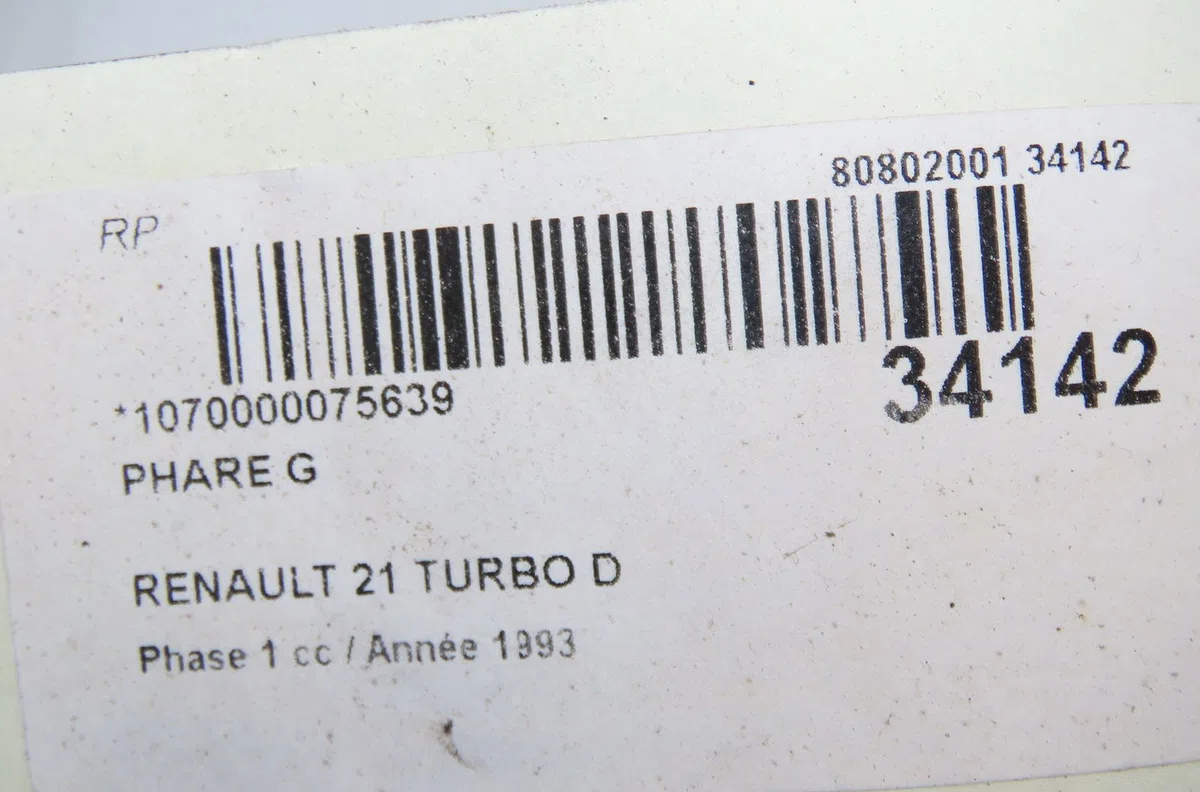 Phare gauche Renault 21 A trois volumes (L48_) 2.1 turbo-d (l48a, l48w, l487, l488) (1986-1994) occasion