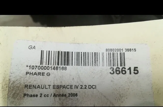 Phare gauche RENAULT ESPACE IV 2006 occasion