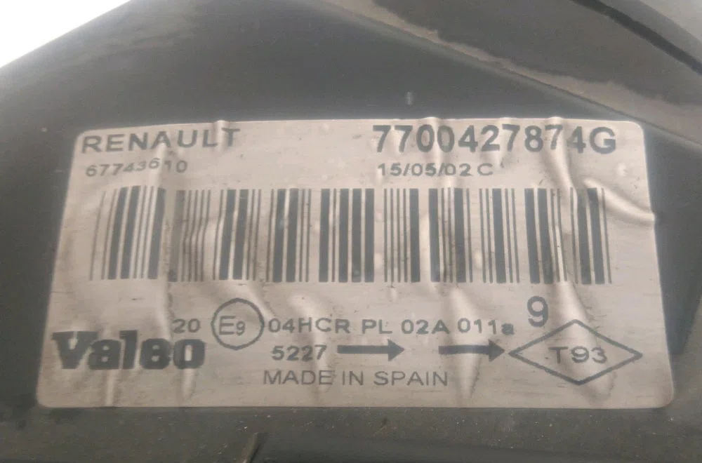 Phare gauche Renault MEGANE I Cabriolet (EA0-1_) 1.6 16v (ea04, ea0b, ea11, ea1j) (1999-2003) occasion