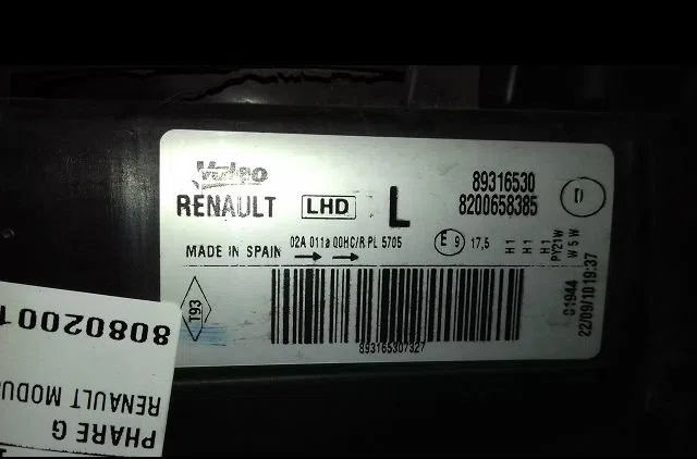 Phare gauche Renault MODUS - GRAND MODUS (F-JP0_) 1.2 16v (jp0w) (2007) occasion