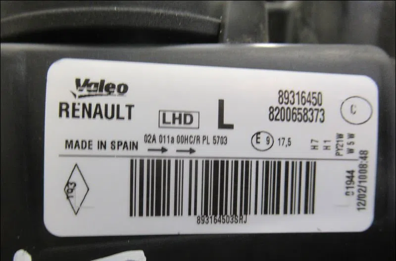 Phare gauche Renault MODUS - GRAND MODUS (F-JP0_) 1.2 (jp0s) (2004) occasion