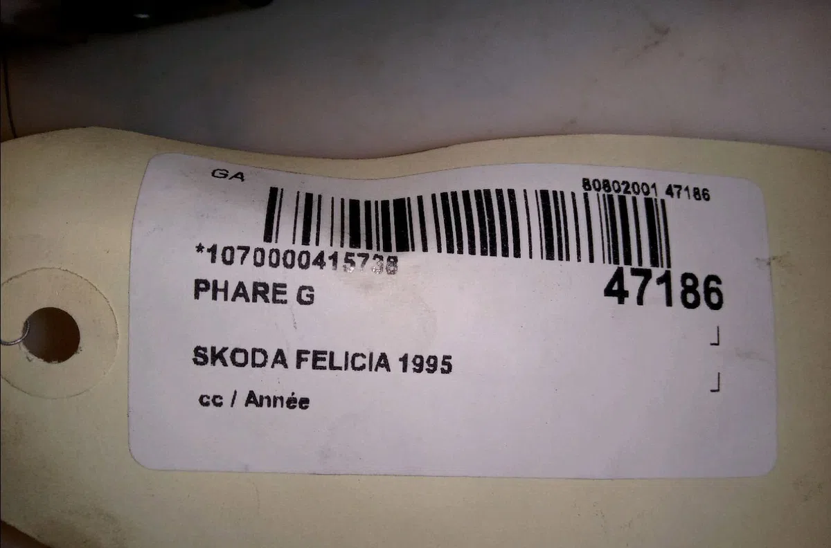 Phare gauche Skoda FELICIA I (6U1) 1.3 (1994-1998) occasion