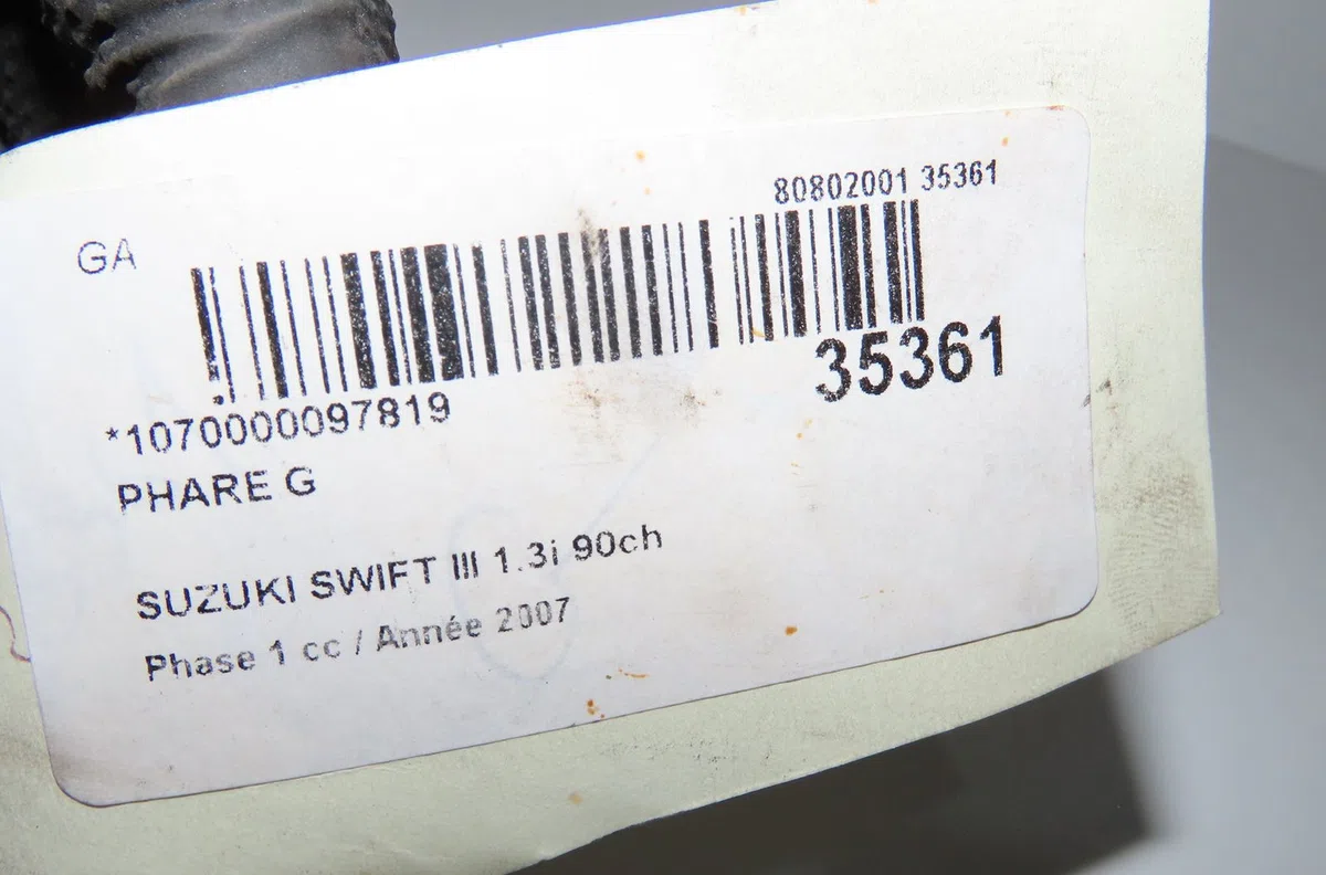 Phare gauche Suzuki SWIFT III (MZ, EZ) 1.3 (rs 413) (2005) occasion