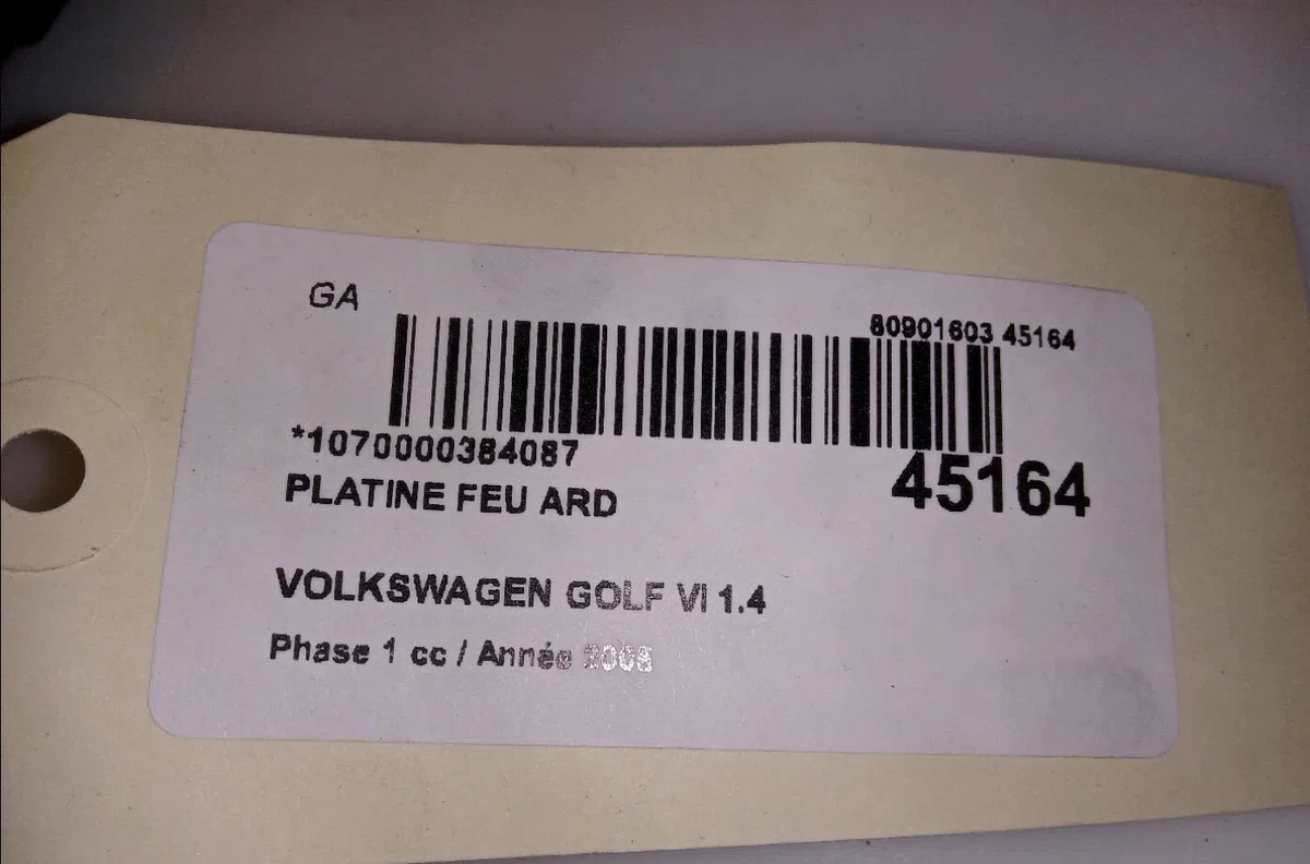 Platine feu ard Volkswagen GOLF VI (5K1) 1.4 tsi (2008-2012) 5 portes occasion
