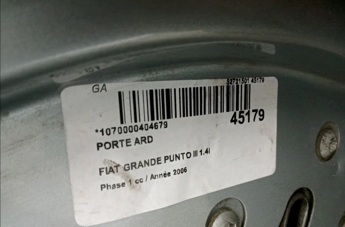 Porte arrière droite Fiat GRANDE PUNTO (199_) 1.4 (199axb11, 199axb1a, 199bxb1a, 199axl1a) (2005-2015) occasion