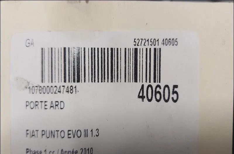 Porte arrière droite Fiat PUNTO EVO (199_) 1.3 d multijet (199axc1a, 199bxc1a, 199axt1a, 199bxt1a) (2009-2012) 3 portes 